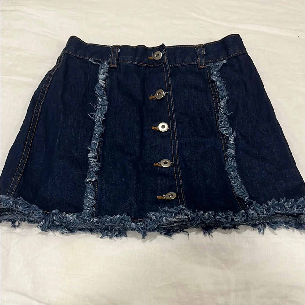 Carmar Gold Ruffled A-line Mini Skirt